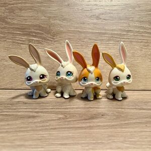 Littlest Pet Shop (LPS) LOT of 4 Bunny Rabbits #265 #3 #75 #322 VINTAGE